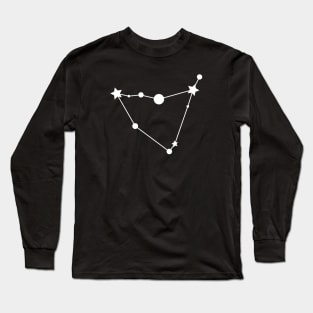 Capricorn Zodiac Constellation in White Long Sleeve T-Shirt